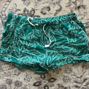 Stars Above Green Patterned Women's Pajama Shorts